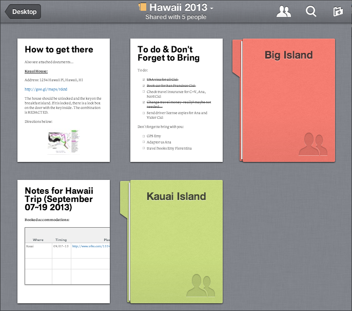 Hawaii folder contents